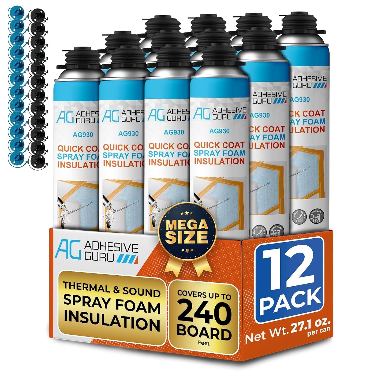 Only Spray Cans - Adhesive Guru Heat Insulation Spray Foam, Polyurethane Self Expanding Spray