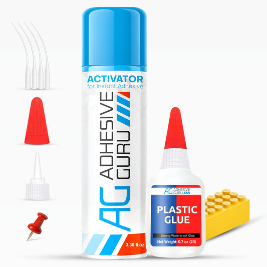 AG Plastic Glue 0.7 oz. & Activator 3.38 fl oz Set