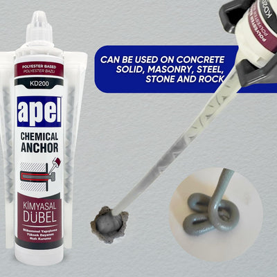 APEL KD200 Chemical Anchor 10.15 fl oz, Gray