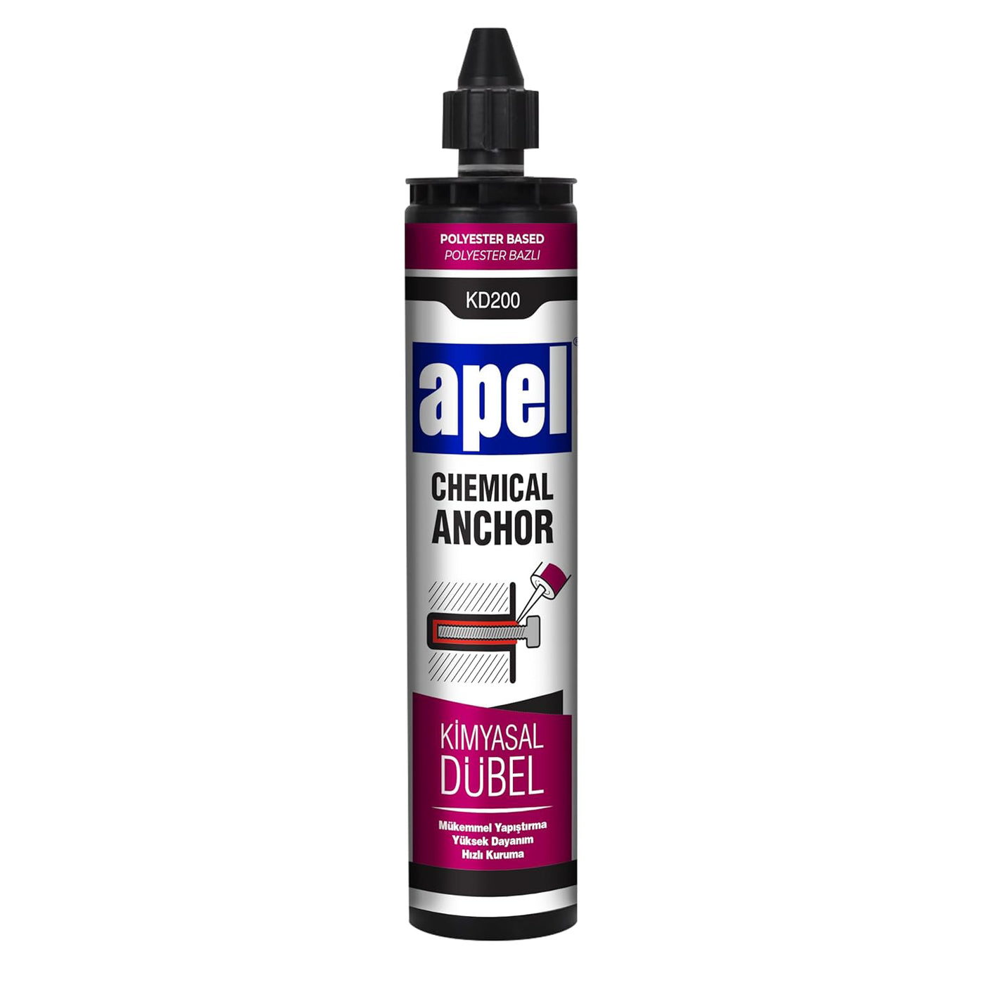 APEL KD200 Chemical Anchor 10.15 fl oz, Gray