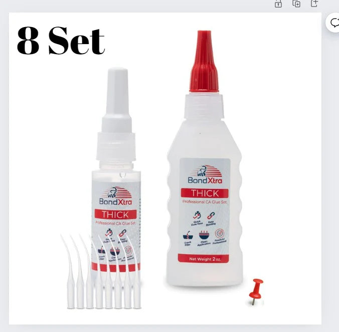 BONDXTRA CA Glue Set |Thin - Medium - Thick | 2-4-8-16 oz