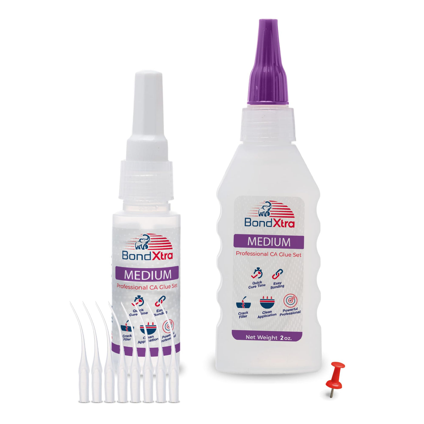 ADHESIVE GURU AG210 & APEL AC100 CA Glue with Activator 0.9 oz & 3.38 fl oz & BONDXTRA Med 2 oz (TRIO SET)