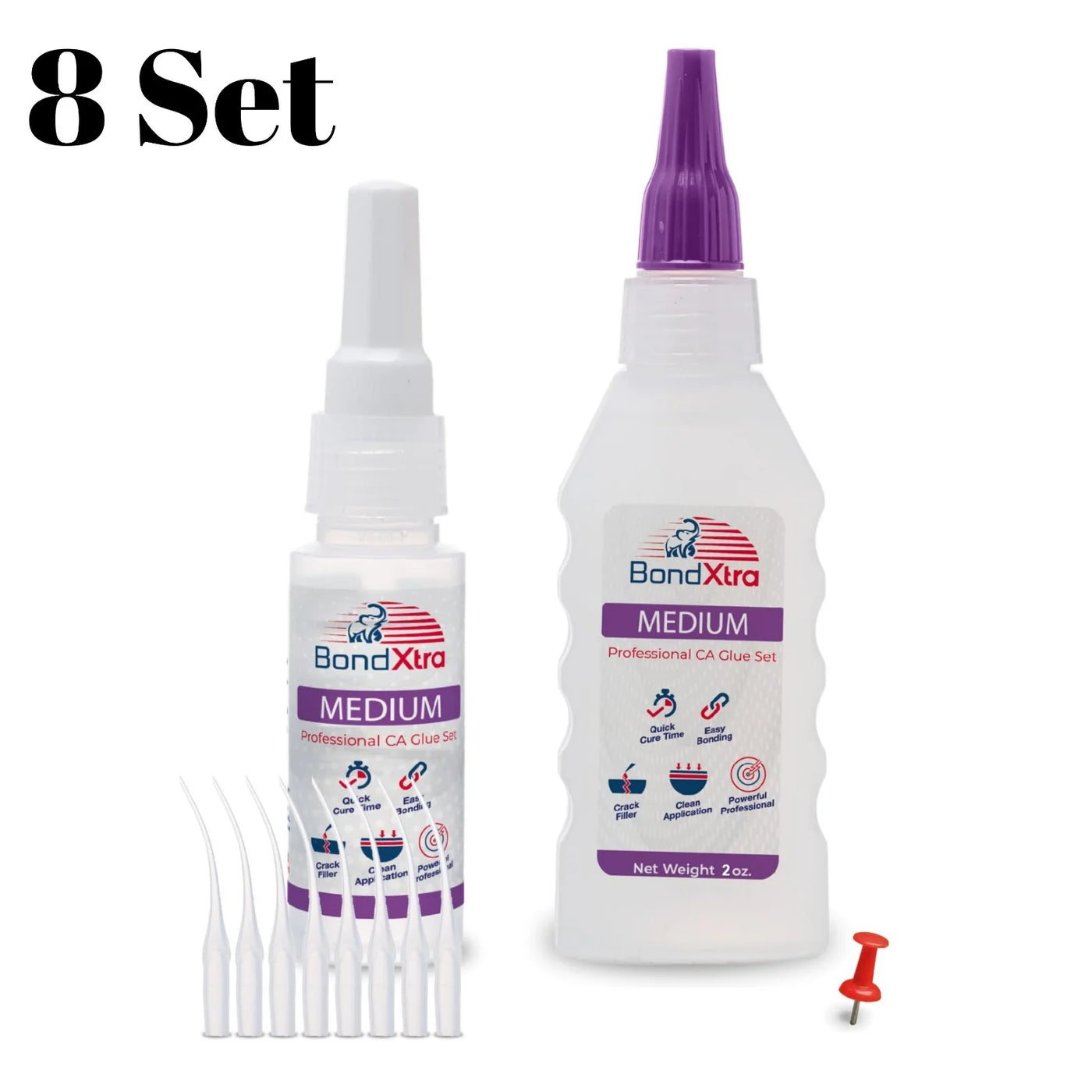 BONDXTRA CA Glue Set |Thin - Medium - Thick | 2-4-8-16 oz