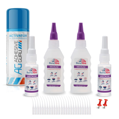 BXM8 Medium Viscosity CA Glue Set 8 oz & AG240A Activator 13.5 fl oz