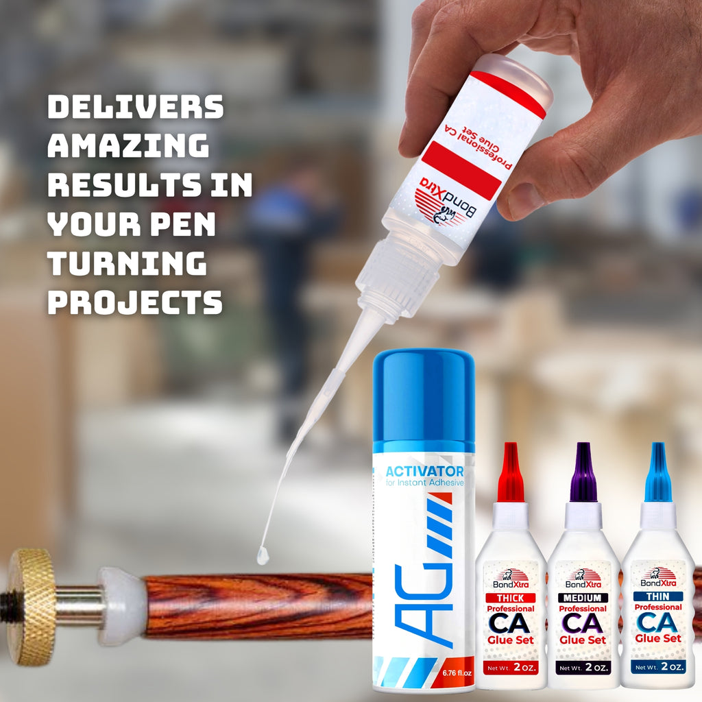 BXMix CA Glue Kit (3x2 oz.) Thick + Thin + Medium Viscosity & Activator Spray for DIY Repair, Craft, 3D Printing