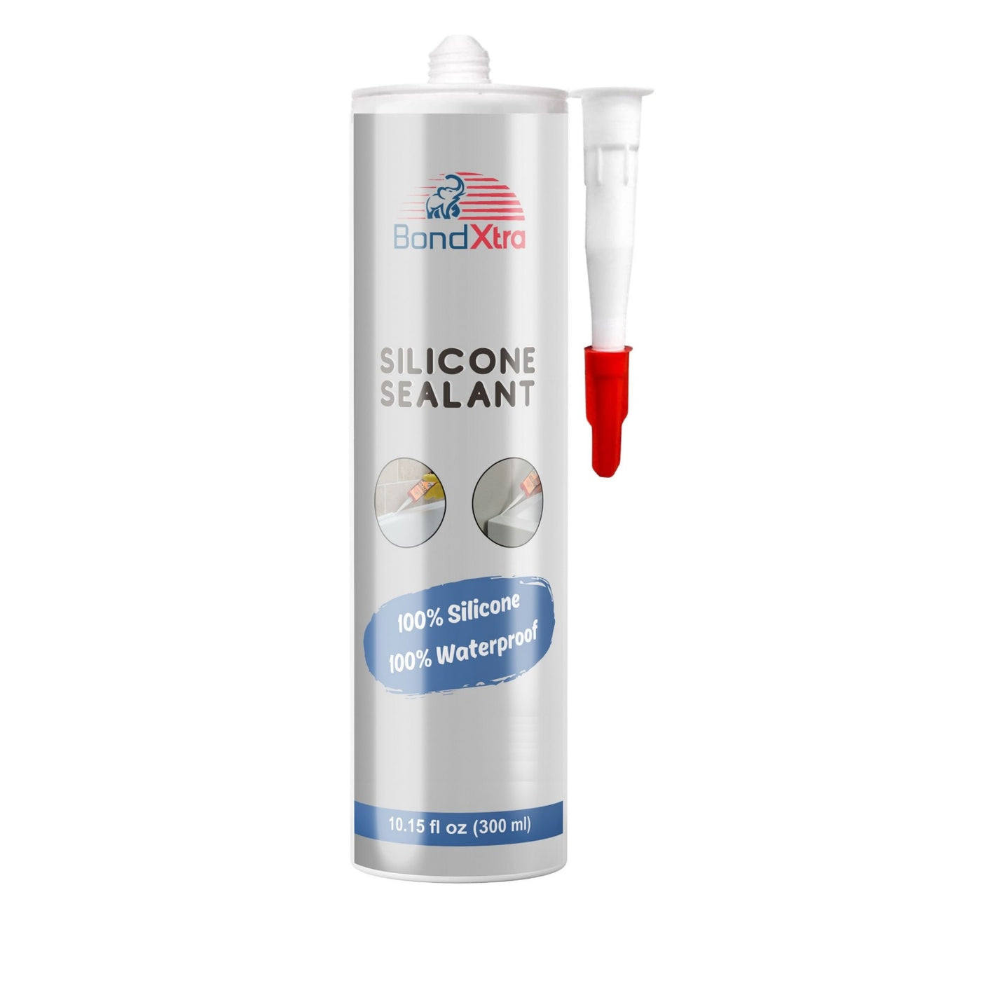 BONDXTRA BXSS 100% Silicone Sealant 10.15 fl oz, Transparent