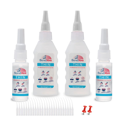 BONDXTRA CA Glue Set |Thin - Medium - Thick | 2-4-8-16 oz