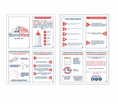 BONDXTRA CA Glue Set |Thin - Medium - Thick | 2-4-8-16 oz