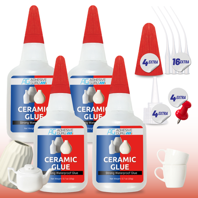 Adhesive Guru Multi-Material Super Glue – For Ceramic, Leather, Plastic, Rubber & Shoe Repairs | Waterproof, Extra Strong, Fast-Curing, Odorless and Activator Compatible