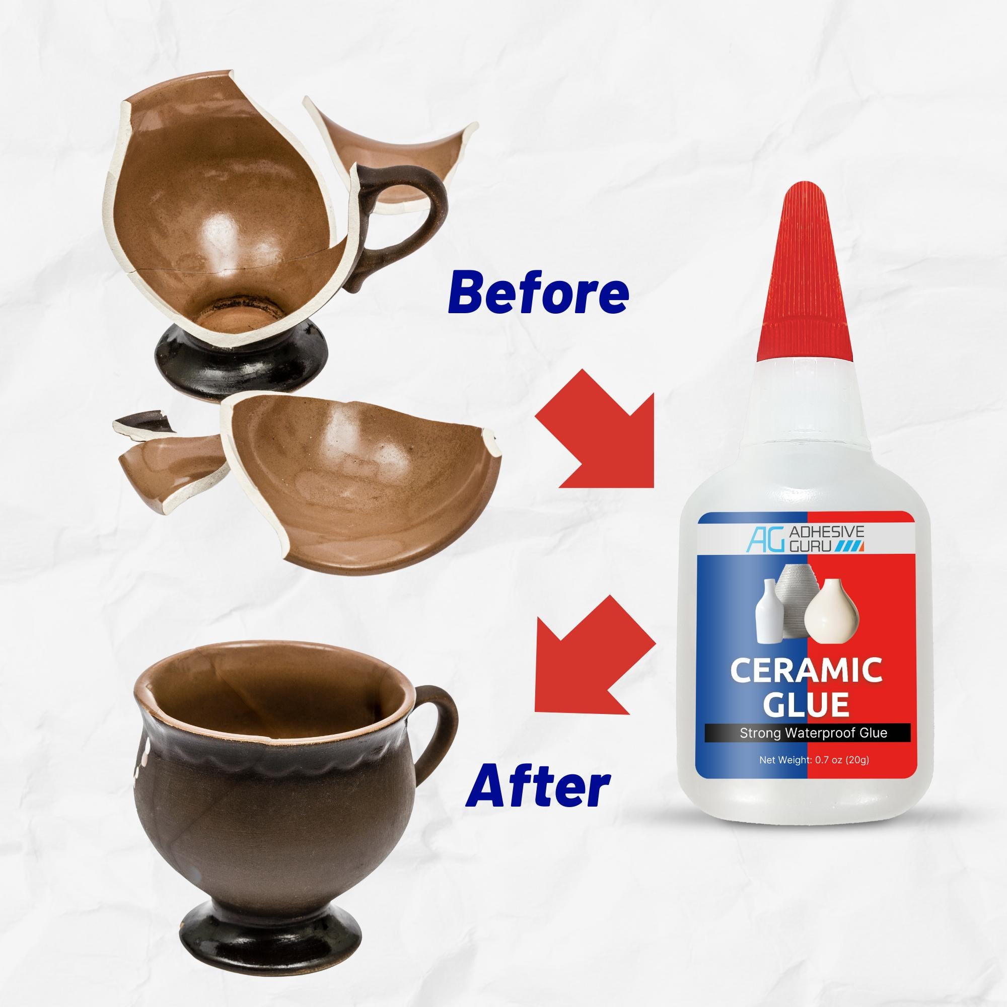AG Ceramic Glue 0.7 oz. & Activator 3.38 fl oz Set