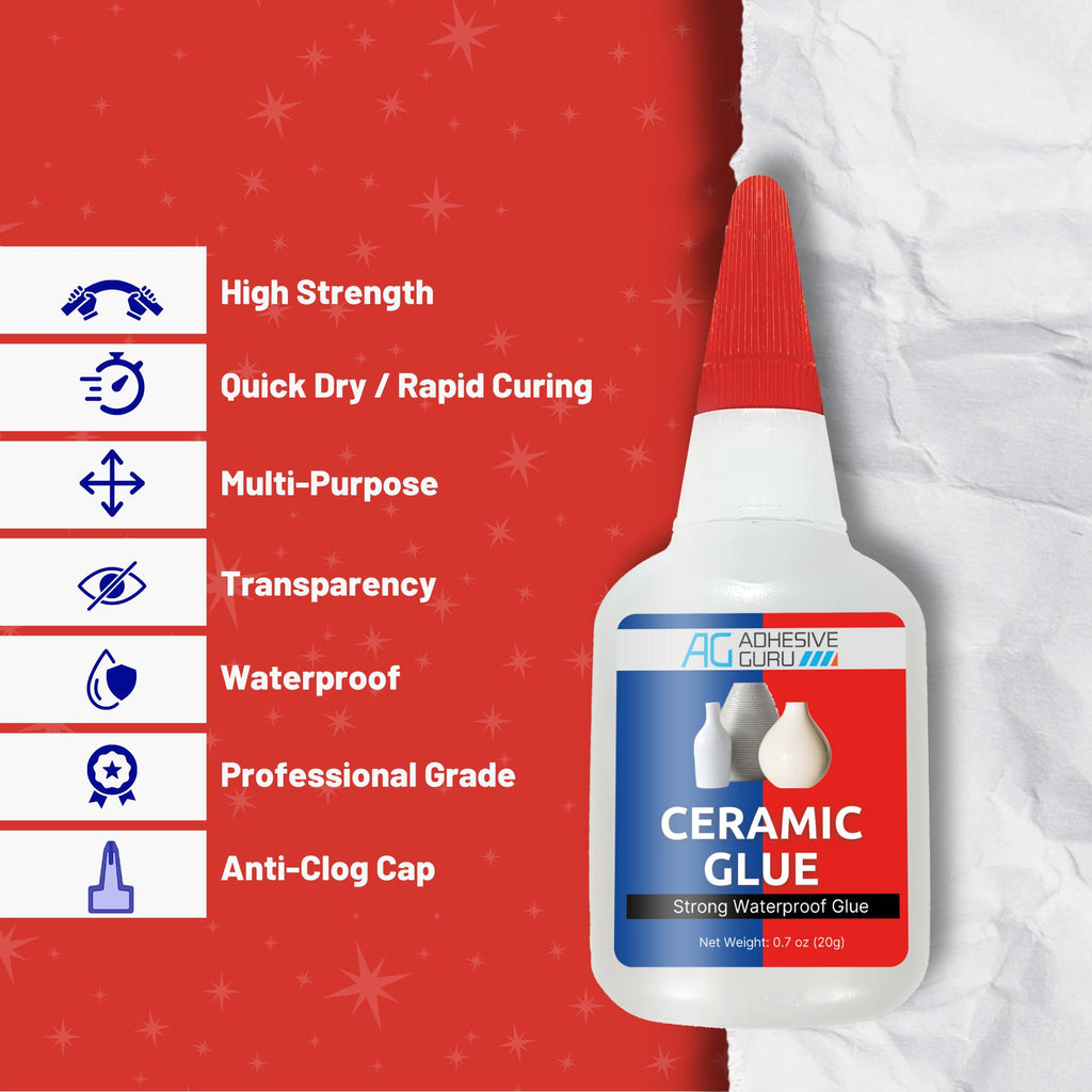 AG Ceramic Glue 0.7 oz. & Activator 3.38 fl oz Set