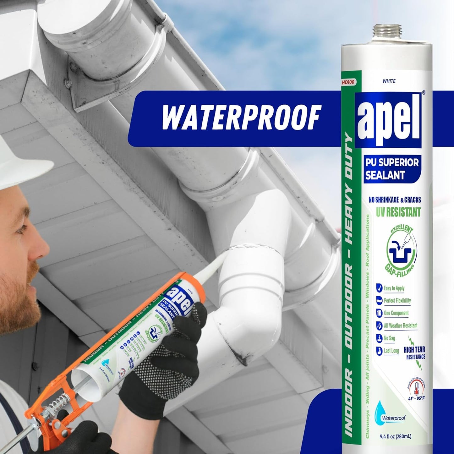 Polyurethane Superior Sealant 9.4 fl oz White APEL HD100