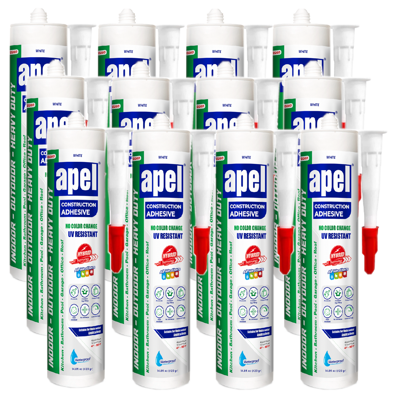 APEL HD200 Hybrid Construction Adhesive 14.8 fl oz White