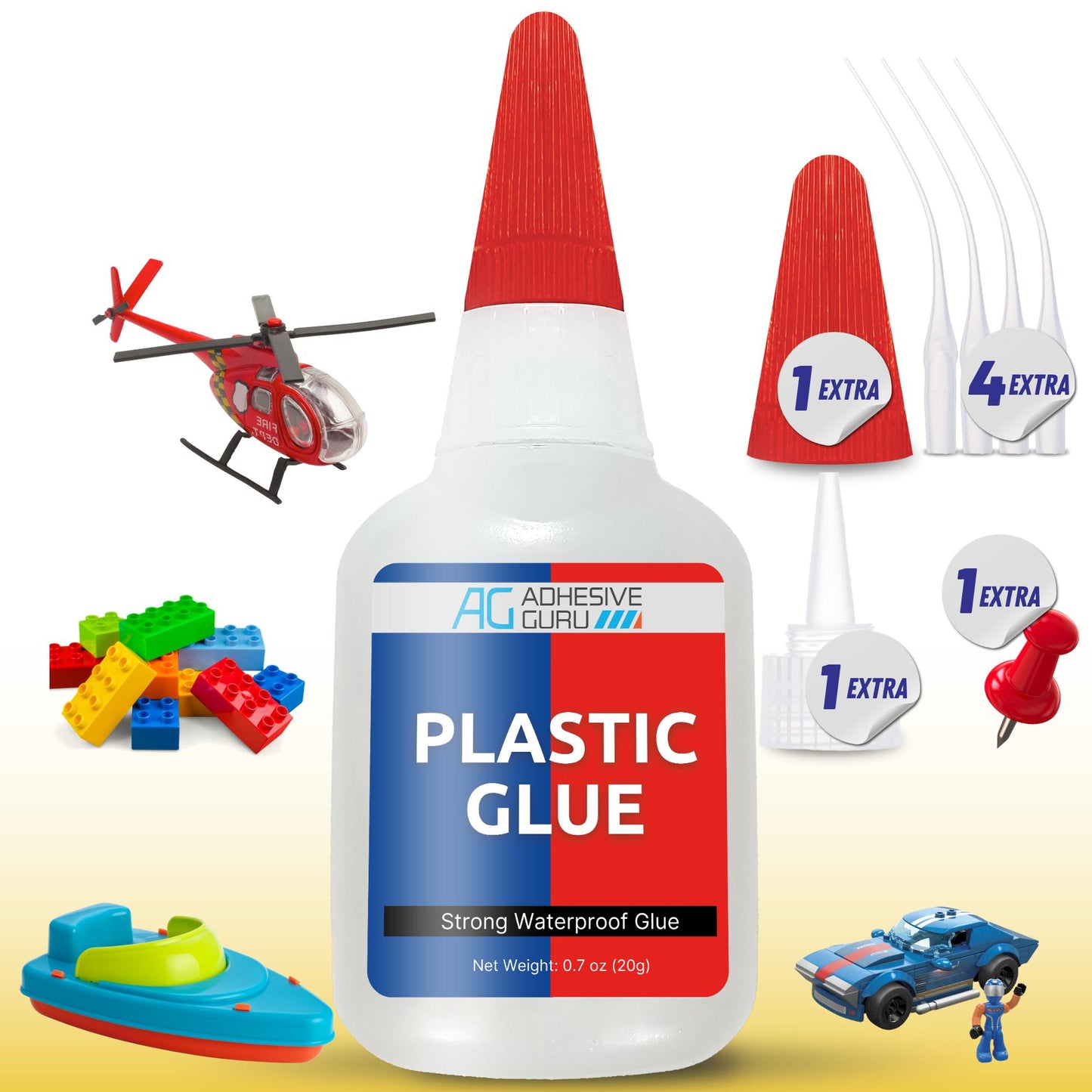 Adhesive Guru Multi-Material Super Glue – For Ceramic, Leather, Plastic, Rubber & Shoe Repairs | Waterproof, Extra Strong, Fast-Curing, Odorless and Activator Compatible