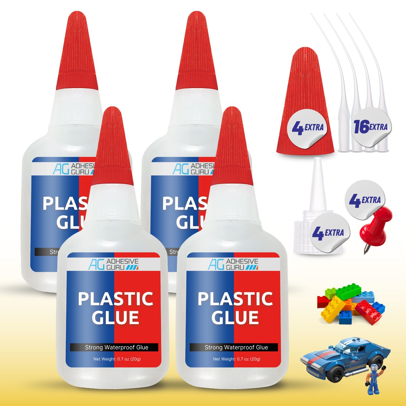 Adhesive Guru Multi-Material Super Glue – For Ceramic, Leather, Plastic, Rubber & Shoe Repairs | Waterproof, Extra Strong, Fast-Curing, Odorless and Activator Compatible