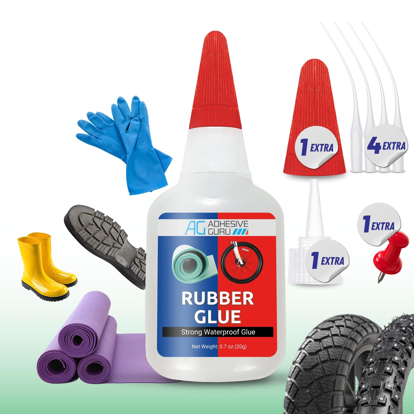 Adhesive Guru Multi-Material Super Glue – For Ceramic, Leather, Plastic, Rubber & Shoe Repairs | Waterproof, Extra Strong, Fast-Curing, Odorless and Activator Compatible