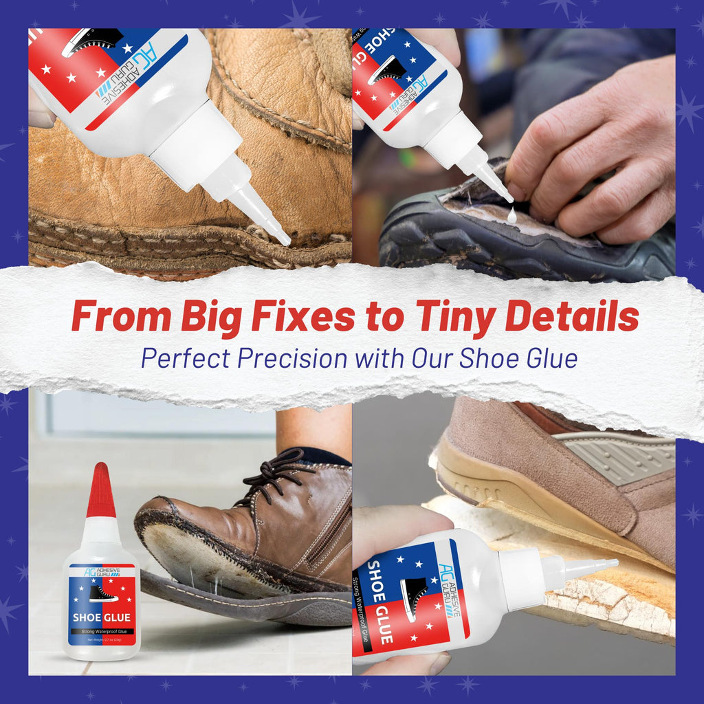 AG Shoe Repair Kit - Shoe Glue 0.7 oz. & Activator 3.38 fl oz Set
