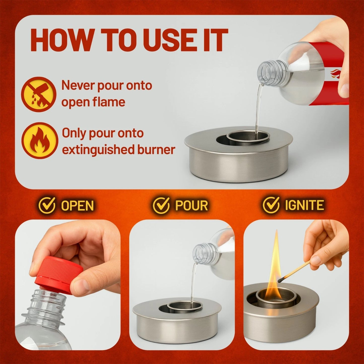 Bio Ethanol Fireplace Fuel For Tabletop Fires, Stoves,Versatile Clean Burn