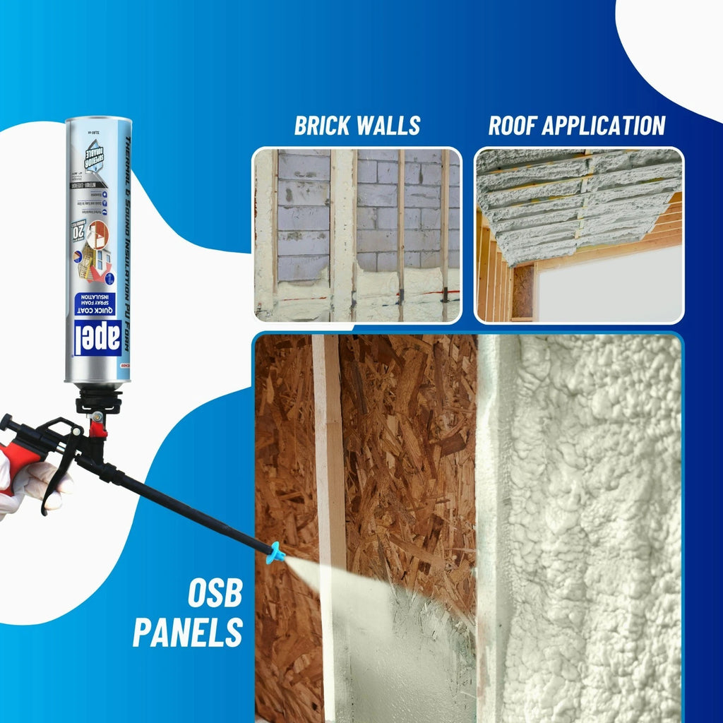 apel Spray Foam Insulation Kit – Self-Expanding Polyurethane – Heat & Sound