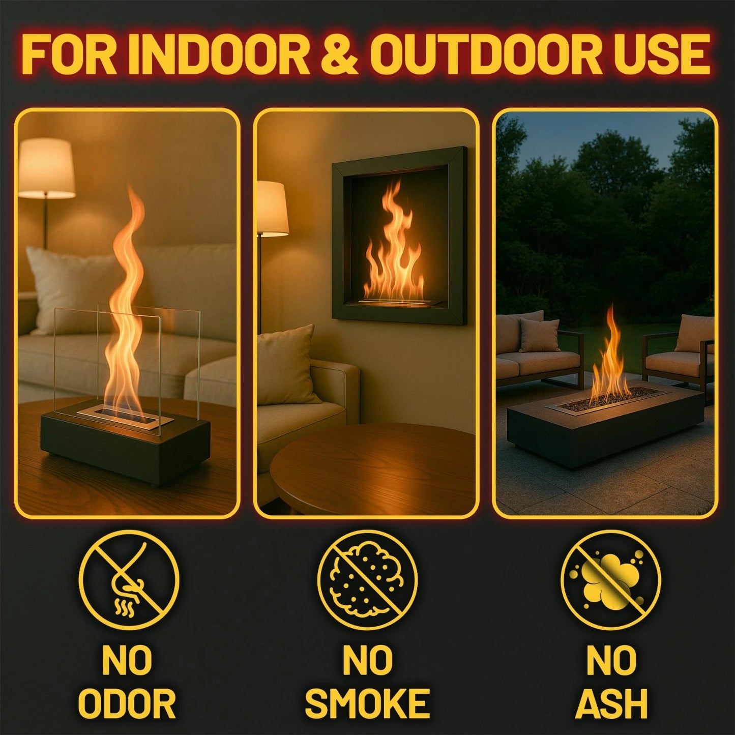 Bio Ethanol Fireplace Fuel For Tabletop Fires, Stoves,Versatile Clean Burn