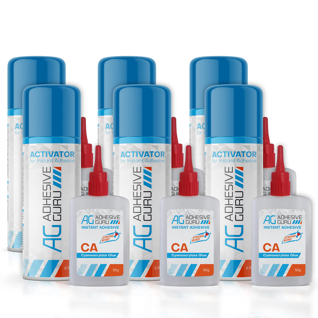 Pegamento Super CA (1.75 onzas) con activador adhesivo en aerosol (6.75  onzas líquidas) y Autobond Super CA Glue (1.4 oz) con activador adhesivo en