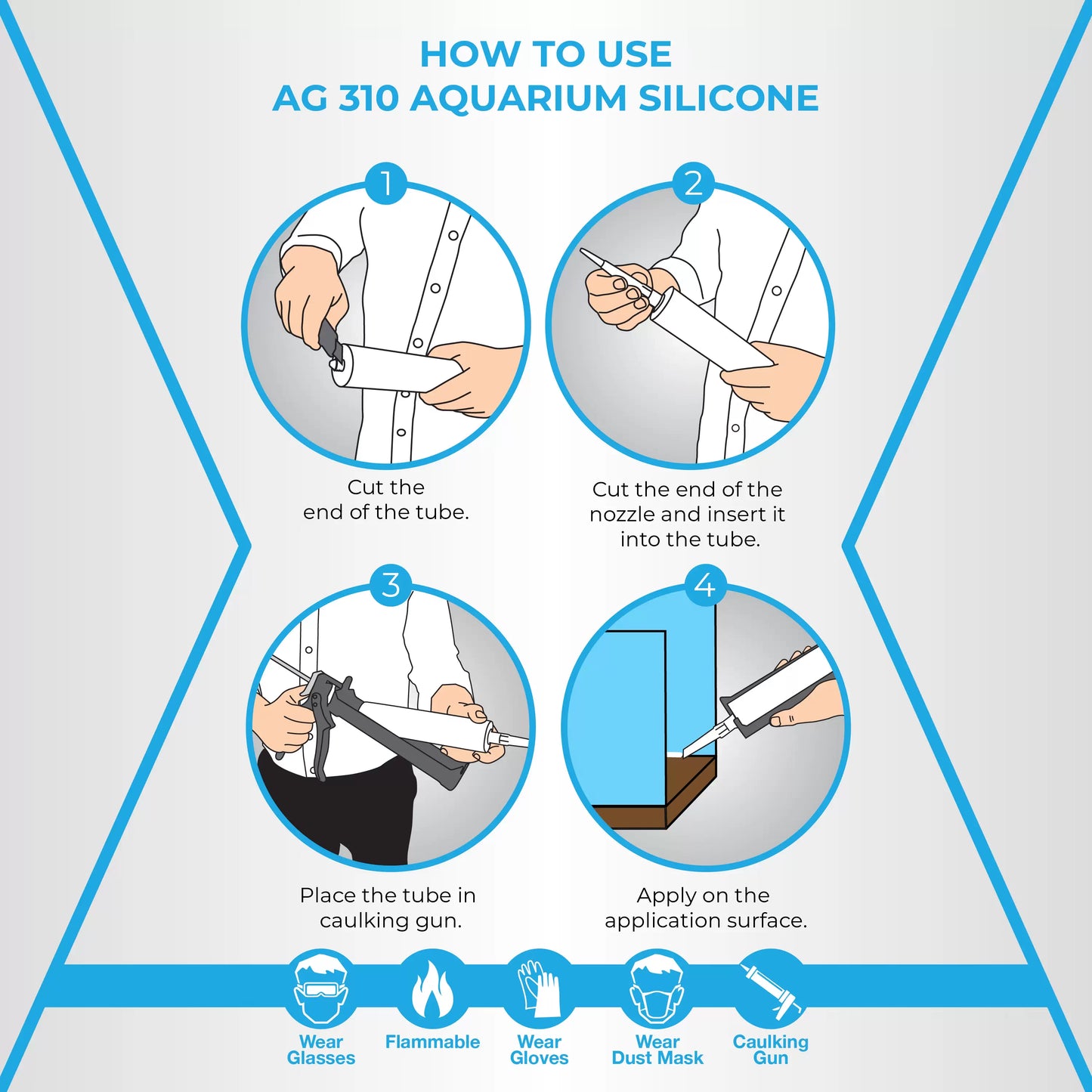 Aquarium Silicone Sealant - Clear - 10.5 fl oz - ADHESIVE GURU - AG310