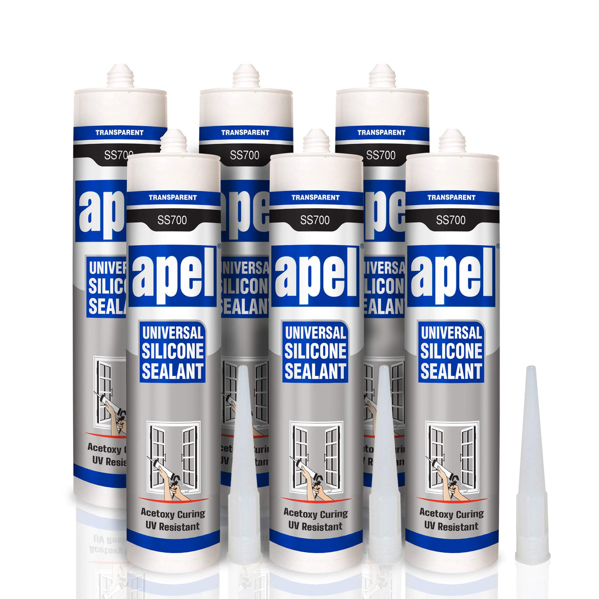 SS700 Multipurpose Silicone Sealant 8.4floz 6pack